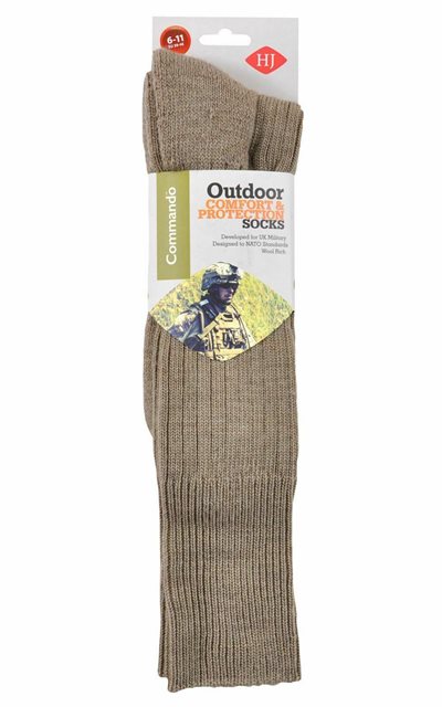HJ Hall Commando sokker - Outdoor knæstrømper i Merino uld